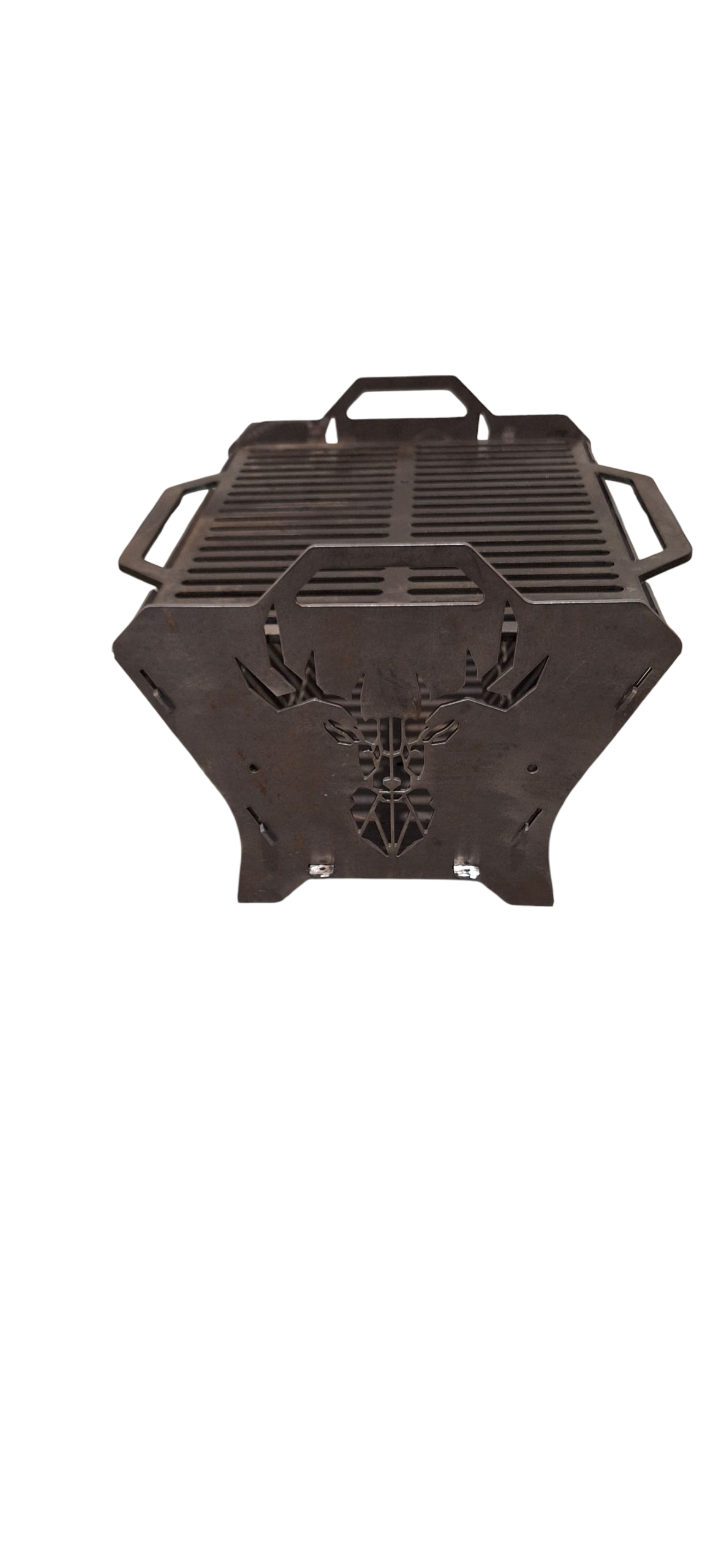 Flatpakket grill i 3 mm stål – Hjortemotiv