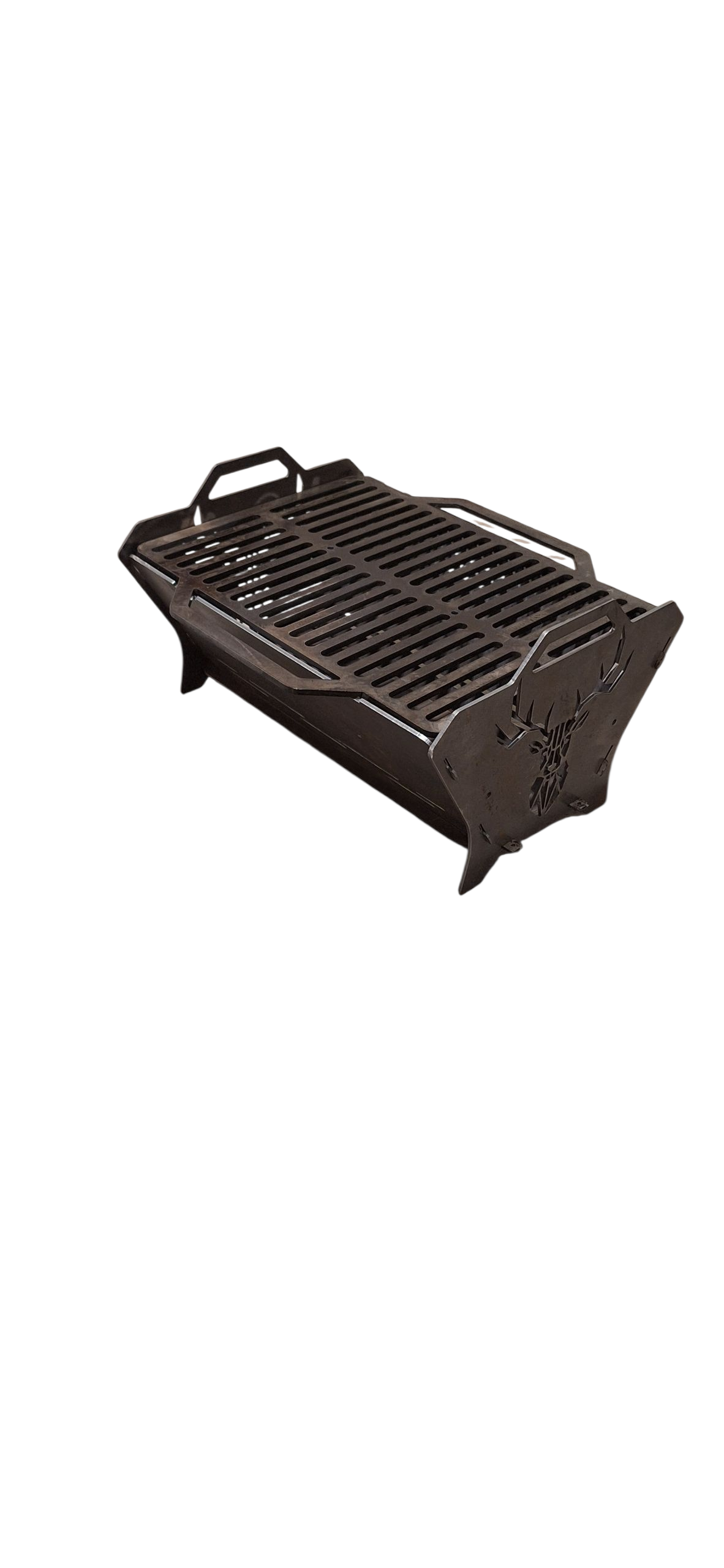 Flatpakket grill i 3 mm stål – Hjortemotiv